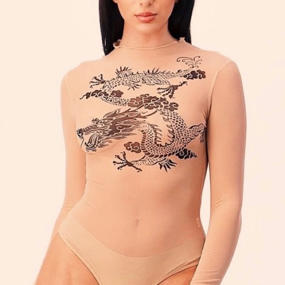 Sheer dragon bodysuit